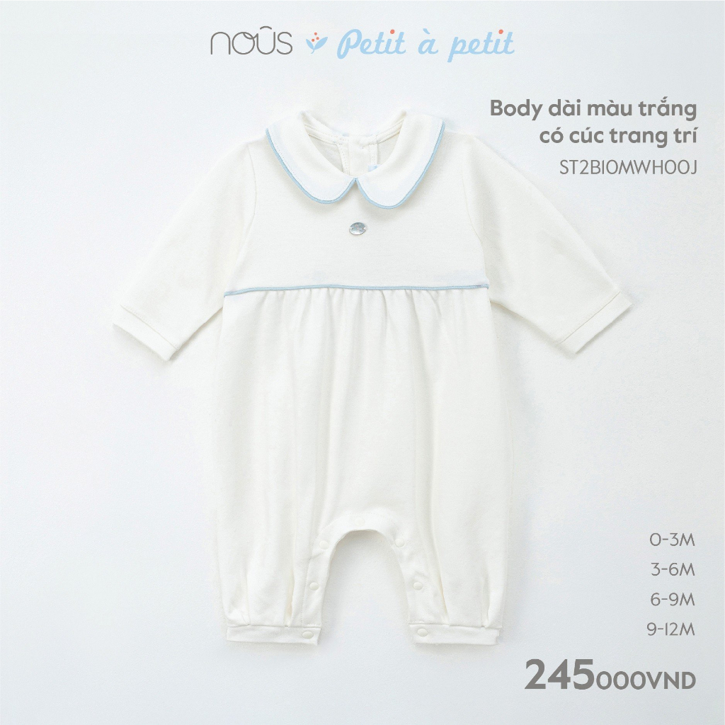 Bộ liền body dài tay Nous petit à petit cho bé