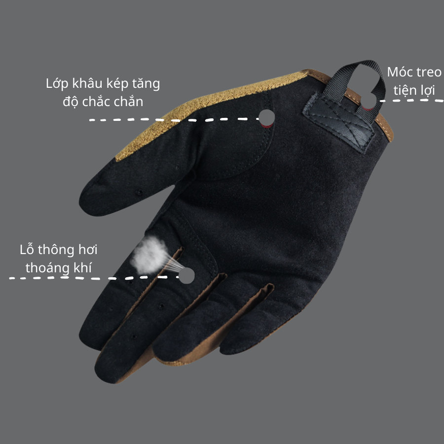 Găng tay vải Raw Moto 1 dành cho người đi phượt bằng xe máy Arrow