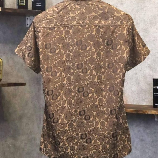 Sơ Mi Nam Ngắn Tay Vải Lụa Gấm Không Nhăn Không Phai Không Xù