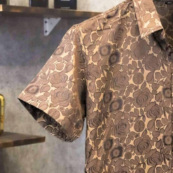 Sơ Mi Nam Ngắn Tay Vải Lụa Gấm Không Nhăn Không Phai Không Xù