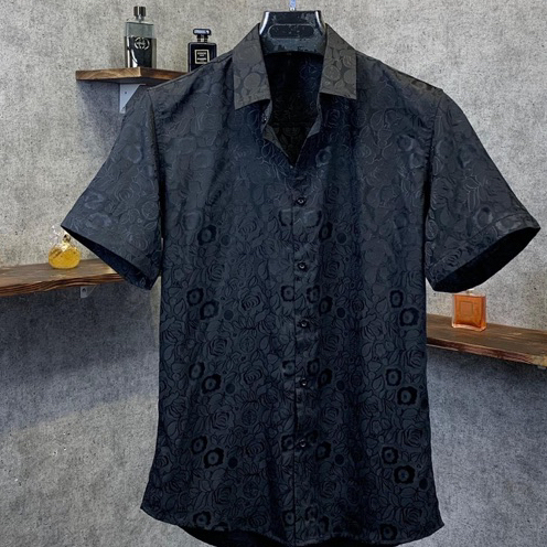 Sơ Mi Nam Ngắn Tay Vải Lụa Gấm Không Nhăn Không Phai Không Xù