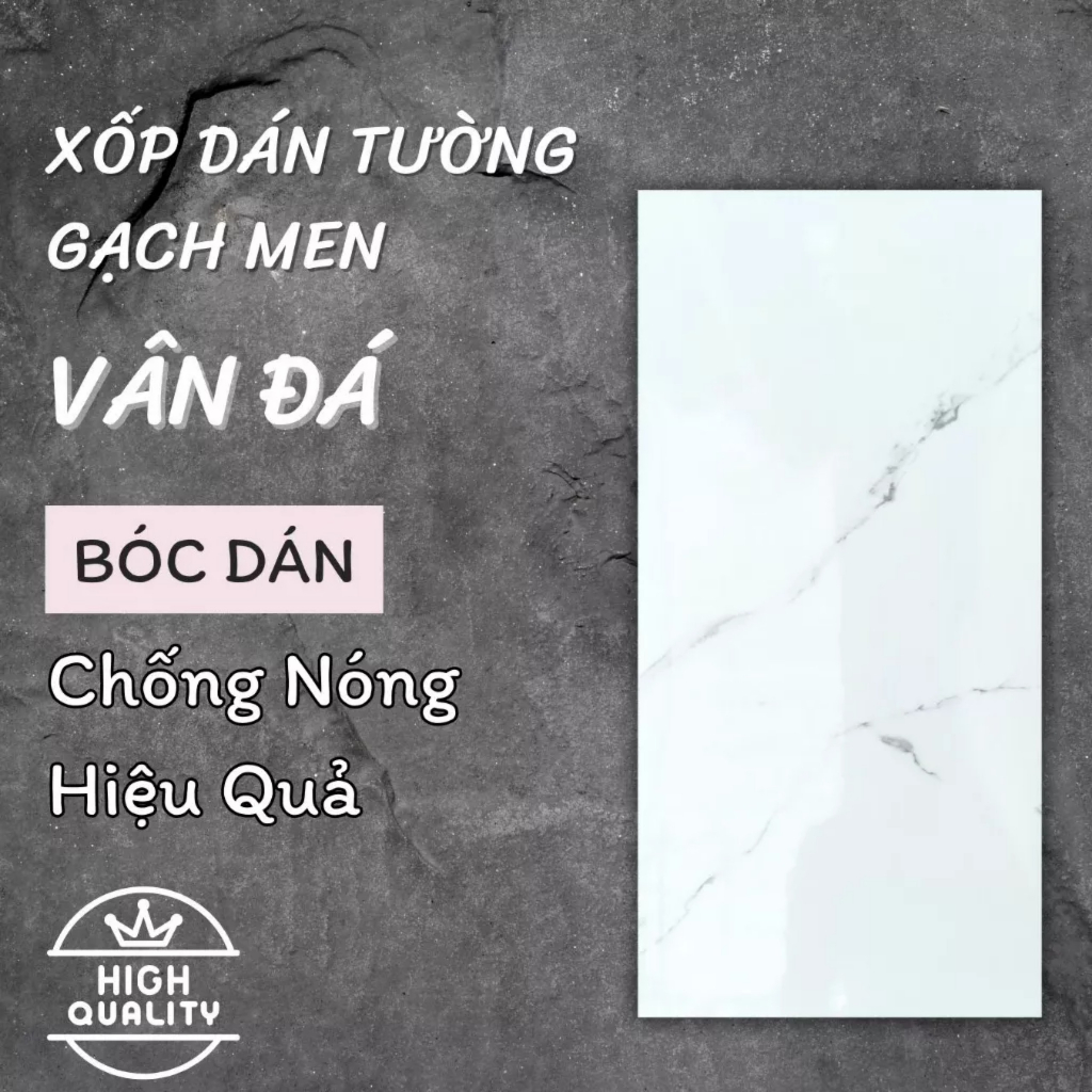 Tấm xốp vân đá dán tường pvc  - sẵn keo - tự dán