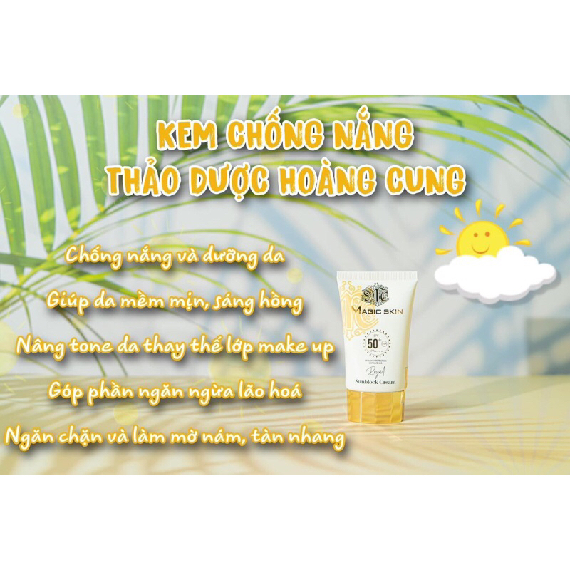 (CHÍNH HÃNG)Kem Chống Nắng Thảo Dược Magic Skin👍🏻Nâng Tông,Không Bị Bết Dính,An Toàn ,Lành Tính👍🏻Sản Phẩm Chính Hãng100%