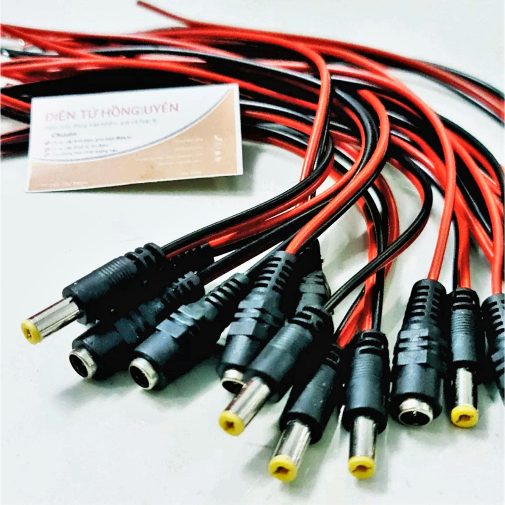 Dây jack hàn pin gồm jack đực jack cái . Dùng làm jack sạc, jack kết nối điện Chuẩn 5.5mm