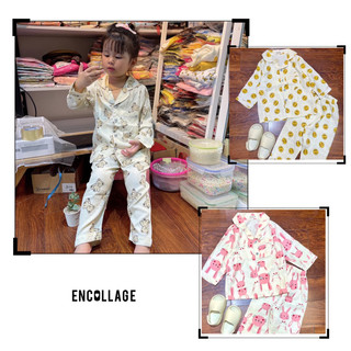(12-50kg)Đồ bộ pijama đũi lạnh tay dài quần dài cho bé trai bé gái
