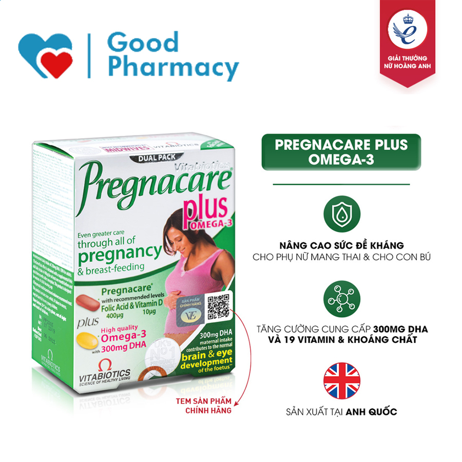 [CHÍNH HÃNG] Pregnacare Plus Omega 3 - Viên uống bổ sung vitamin, khoáng chất, dinh dưỡng ở phụ nữ mang thai, cho con bú