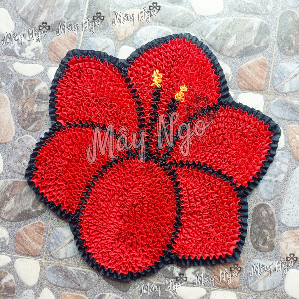 Thảm lau chân thảm handmade hình hoa ly