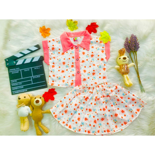 Set Áo Kèm Chân Váy  Lụa Bé  (có quần lót trong) (giao màu ngẫu nhiên)