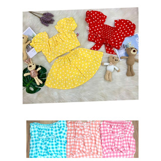 Set Áo Kèm Chân Váy  Lụa Bé  (có quần lót trong) (giao màu ngẫu nhiên)
