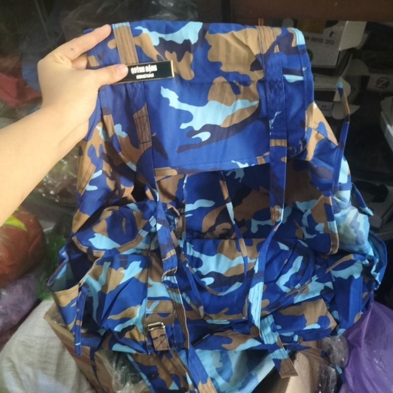 Ba lô con cóc hoạ tiết in loang