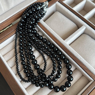 Vòng cổ chuỗi hạt đen D1