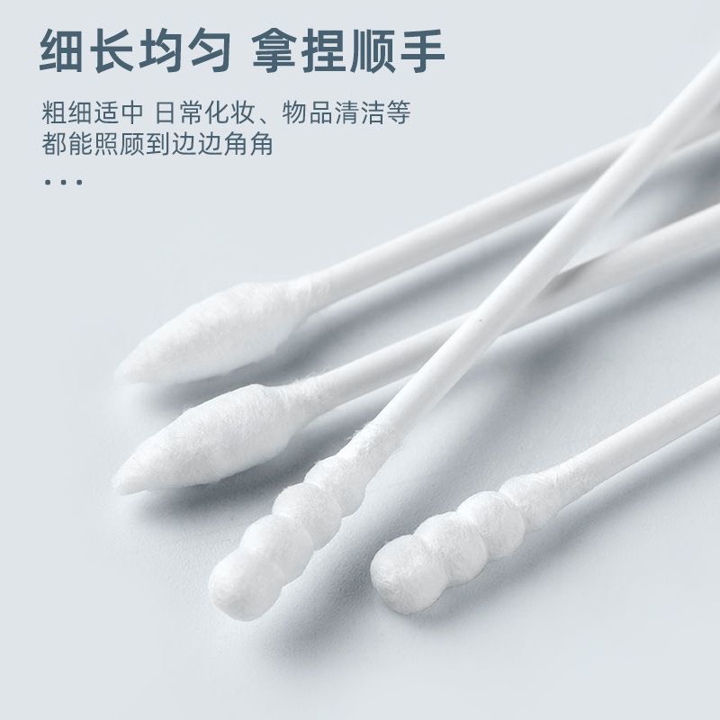 Hộp 200 Tăm Bông 2 Đầu Vệ Sinh Tai, Mũi - Kháng Khuẩn - Mềm Mịn