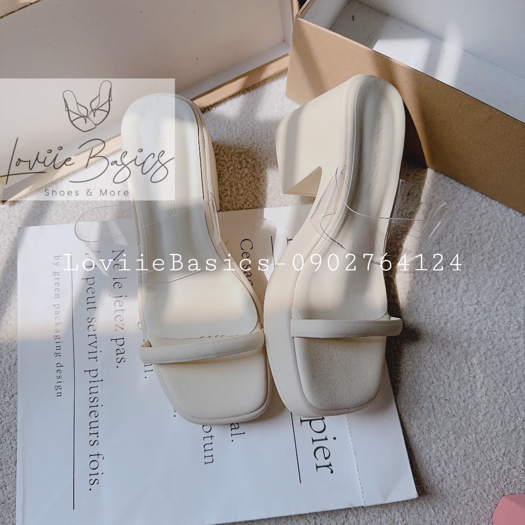 DÉP CAO GÓT LOVIIE BASICS - GUỐC NỮ QUAI NGANG PHỒNG PHỐI QUAI NGANG MICA PHONG CÁCH THỜI TRANG HIỆN ĐẠI D230732