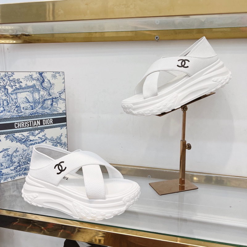 Dép xuồng da cao bản chéo