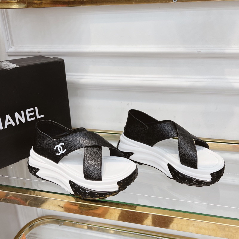 Dép xuồng da cao bản chéo