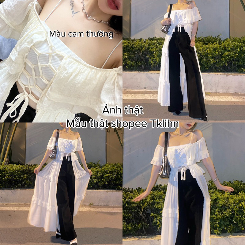 TKLIHN ROSE TOP Áo hai dây dáng dài phong cách ROSES BLACKPINK 2023 HOT TREND sang chảnh