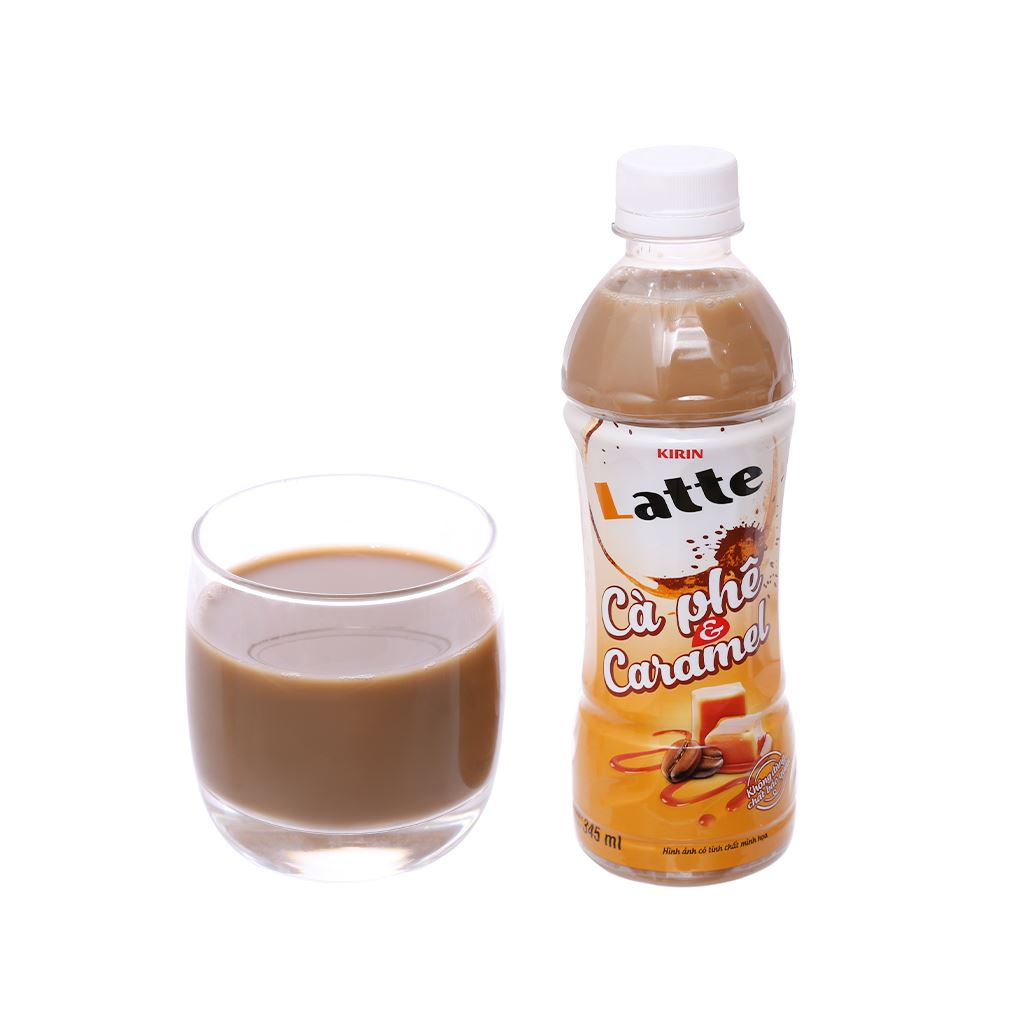 Thùng 24 chai cà phê caramel KIRIN LATTE 345ml / Lốc 6 chai cà phê KIRIN LATTE caramel 345ml