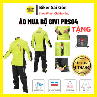 Áo mưa bộ givi prs04 ax-ny axny vàng neon - bộ áo mưa chính hãng givi - biker sài gòn