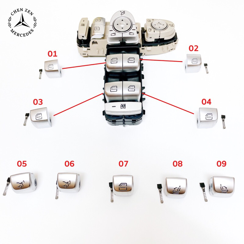 Nút Công Tắc Điều Khiển Cửa Kính Xịn Cho Mercedes Benz C Class W205 GLC S W222 E Class W213 Nút Công Tắc Rời Mercedes