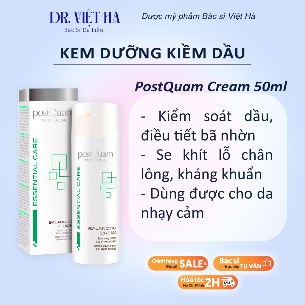 Kem Dưỡng Kiềm Dầu Balancing CREAM 50ml | Bs Da Liễu Khuyên Dùng