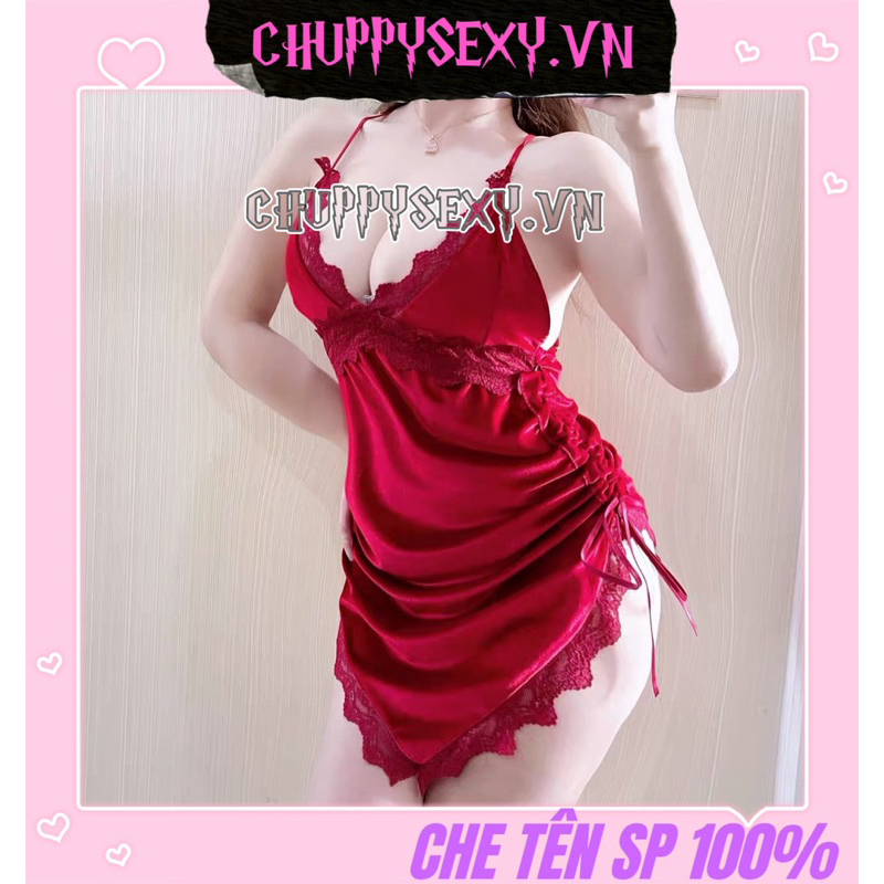 Váy Ngủ Nhung Dây Rút BIGSIZE SEXY- hoả tốc Sài Gòn