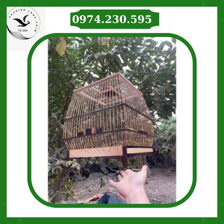 Khung lồng sing chào mào Xưởng Lồng Chim Bảo Anh, Lồng chim gỗ mun 23 nan cực dẹp dễ lắp ráp BA KL02