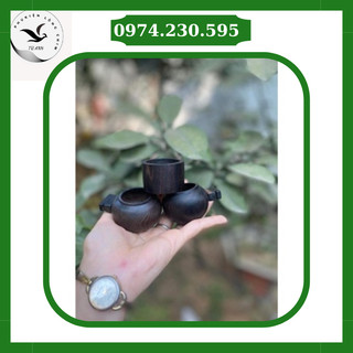 Cóng chào mào Xưởng Lồng Chim Bảo Anh, Phụ kiện Lồng Chim chất liệu gỗ mun hoa vân cực sắc nét BTA