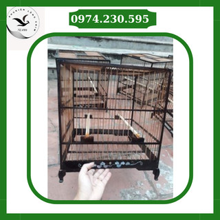 Khung lồng chim chào mào Xưởng Lồng Chim Bảo Anh, Lồng chim vuông đấu thái đấu khảm vanh đáy gỗ mun KL002