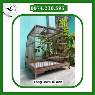 Khung lồng chim chào mào Xưởng Lồng Chim Bảo Anh, Lồng chim gỗ mun đuôi công thái đấu, vuông đấu cực dễ lắp siêu đẹp