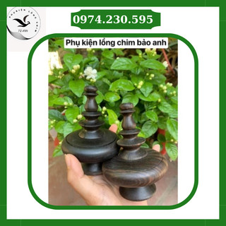 Nậm lồng chim chào mào Xưởng Lồng Chim Bảo Anh, Phụ kiện lồng chim chất liệu gỗ muồng cao cấp loại 1