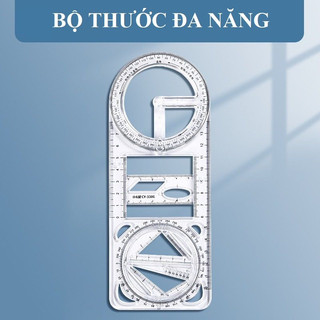 Thước kẻ đa năng hình học xoay 360 độ Thước đo nhiều hình