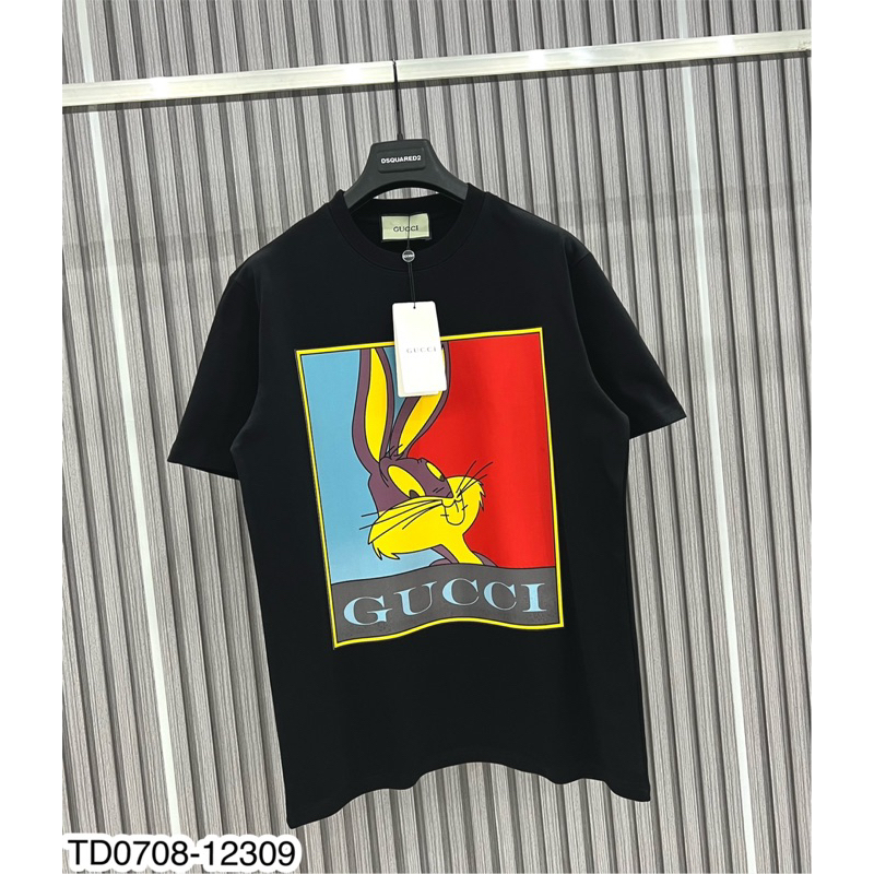 Áo thun nam nữ cotton 100 hình thỏ Gu Chỳ mới nhất, Áo phông nam nữ G.C full front Cao Cấp