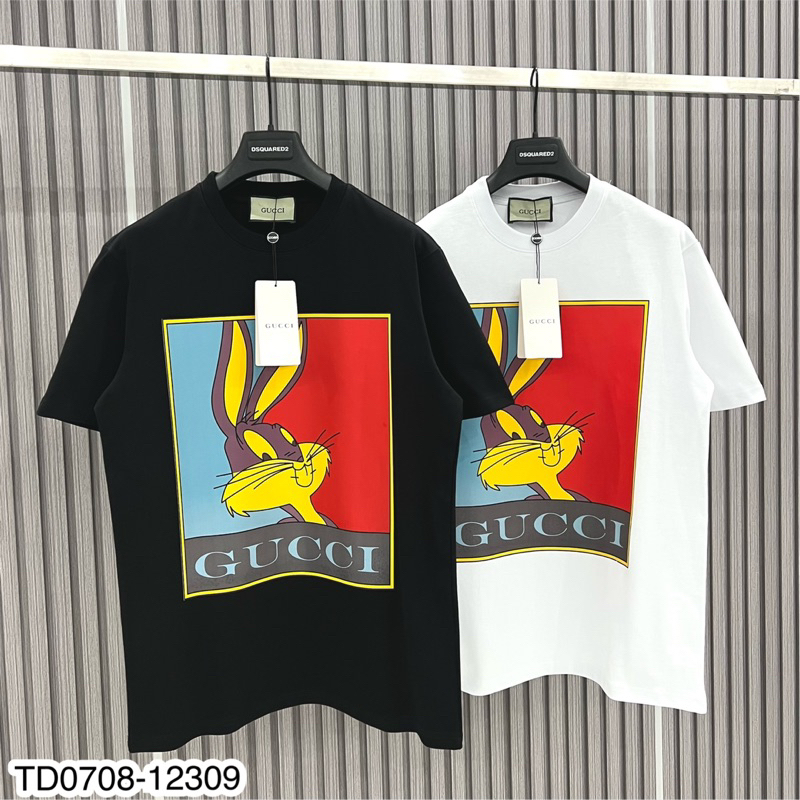 Áo thun nam nữ cotton 100 hình thỏ Gu Chỳ mới nhất, Áo phông nam nữ G.C full front Cao Cấp