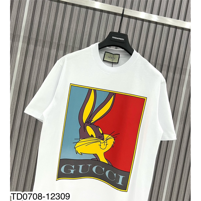 Áo thun nam nữ cotton 100 hình thỏ Gu Chỳ mới nhất, Áo phông nam nữ G.C full front Cao Cấp