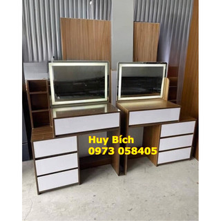 Bàn trang điểm ngang 1m,gương led cảm ứng 3 màu,nhựa đài loan.