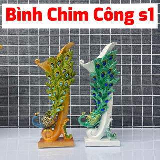 Bình Chim Công Composite Cắm Lông Công