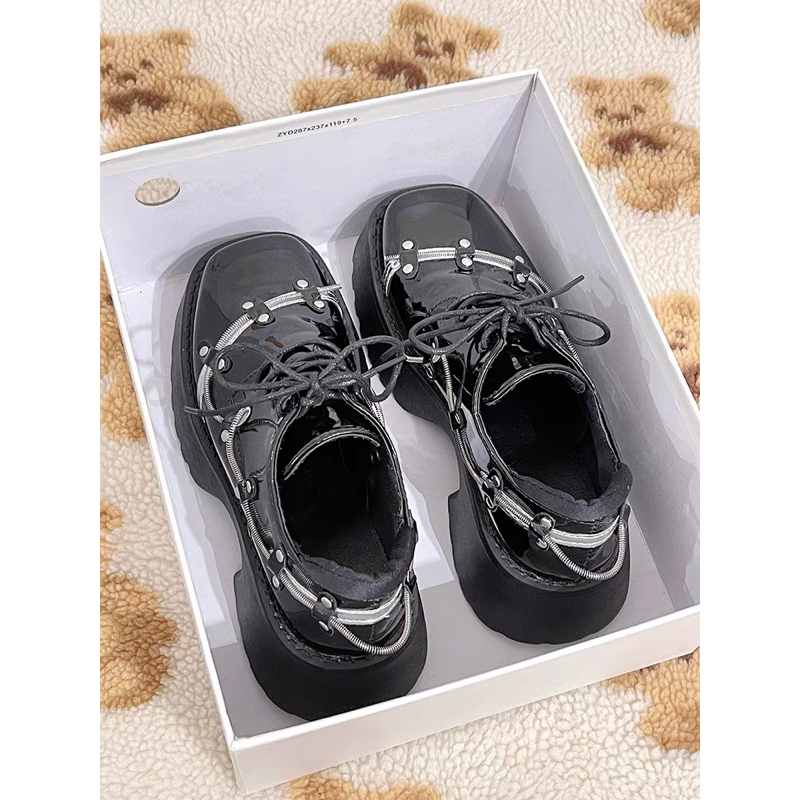 GIÀY OXFORD O105 ĐẾ CAO 5CM PHONG CÁCH ANH QUỐC PHỐI  KHÓA