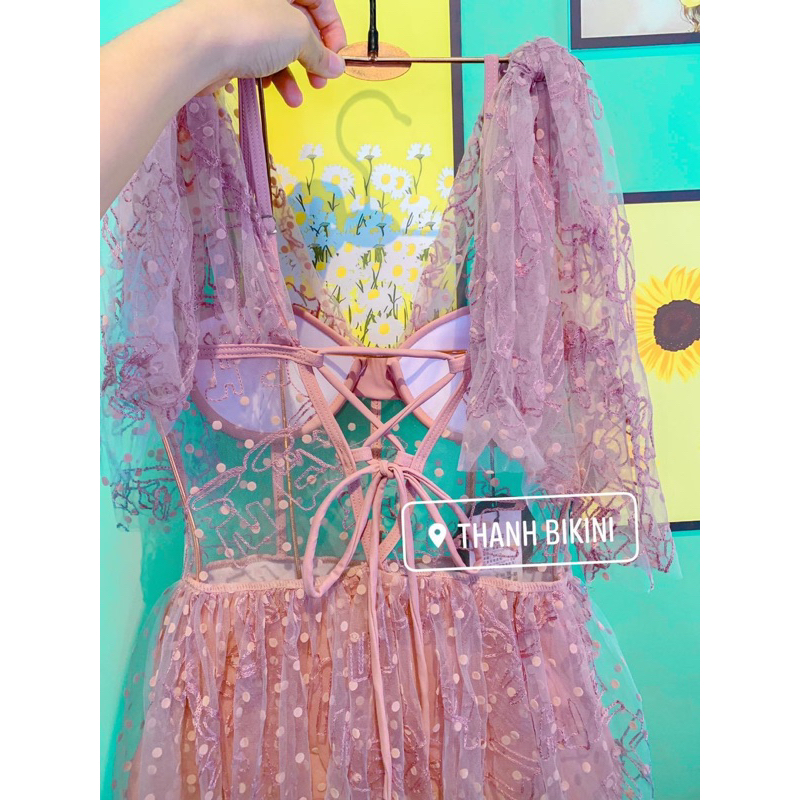 Đồ bơi liền phong cách tiểu thư. Hàng Nhập Cao Cấp hình thật và clip shop quay