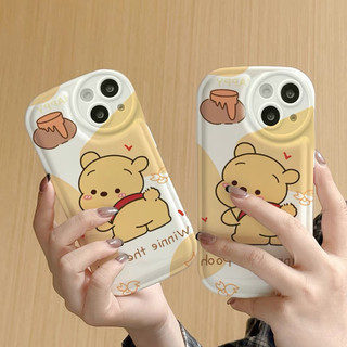 Ốp lưng phao in gấu pooh vàng bóng chống bẩn cạnh vuông