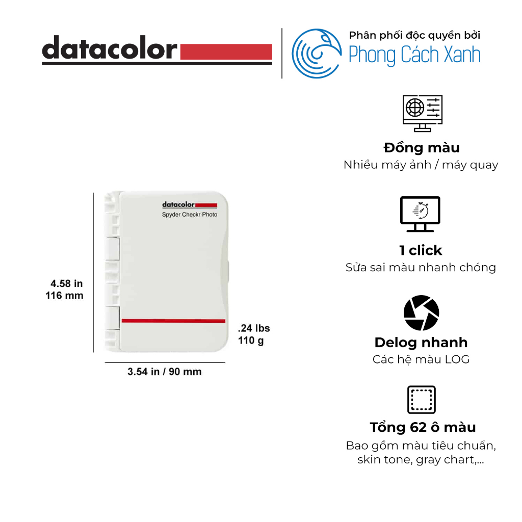 Cân màu cảm biến máy chụp / máy quay Datacolor Spyder Checkr Photo - Hàng Chính Hãng