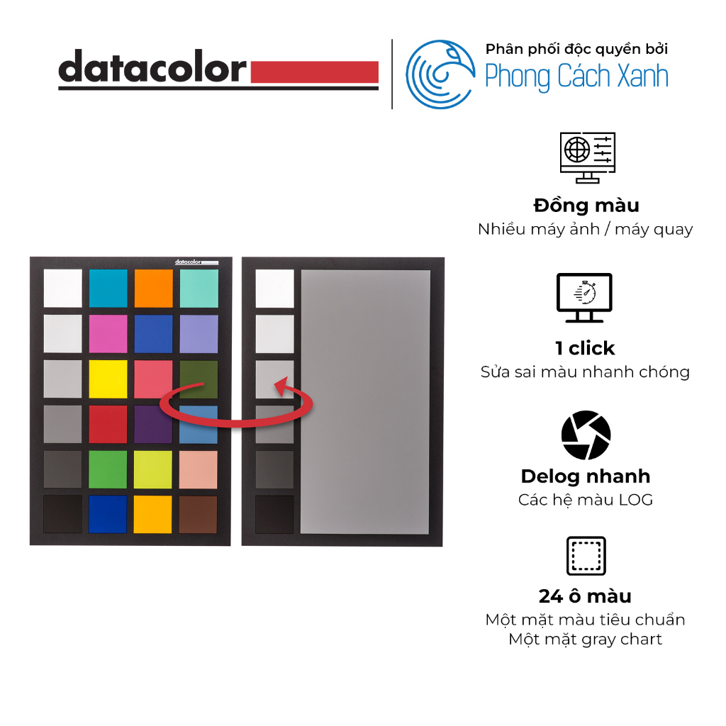 Cân màu cảm biến máy ảnh/máy quay Datacolor SpyderCheckr24 - Hàng Chính Hãng