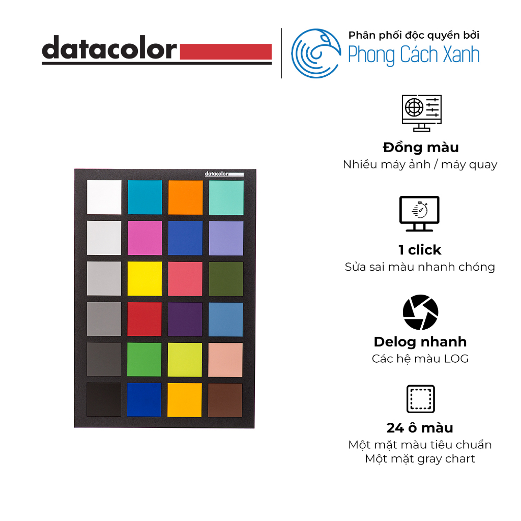 Cân màu cảm biến máy ảnh/máy quay Datacolor SpyderCheckr24 - Hàng Chính Hãng