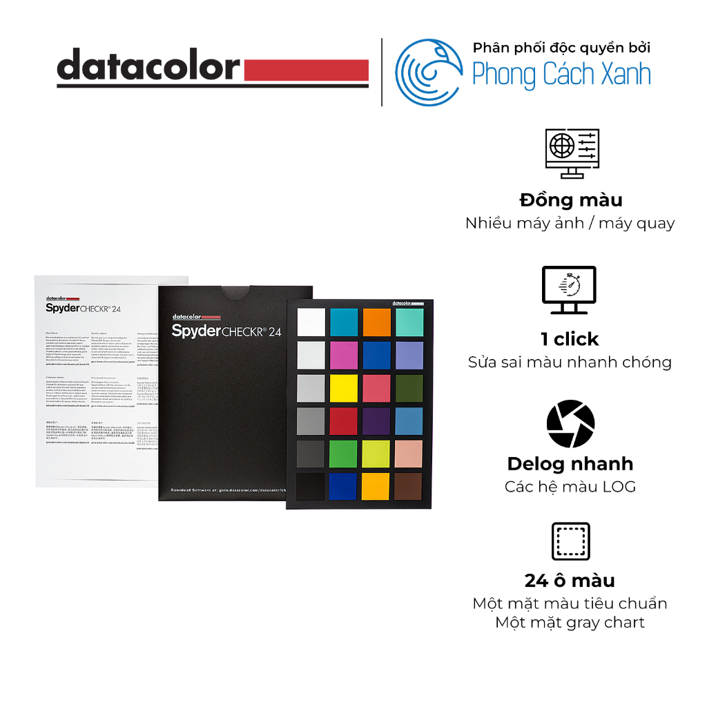 Cân màu cảm biến máy ảnh/máy quay Datacolor SpyderCheckr24 - Hàng Chính Hãng