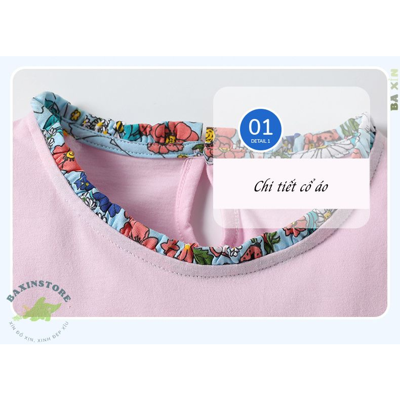 VÁY BABYDOLL CÔNG CHÚA CHO BÉ GÁI LITTLE MAVEN DÀI TAY COTTON JEAN LẤP LÁNH ĐỔI MÀU SIZE ĐẠI 3 4 5 6 7 TUỔI 7 8