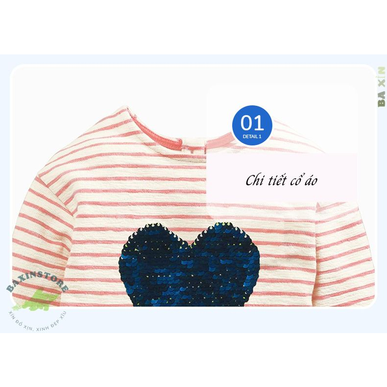 VÁY BABYDOLL CÔNG CHÚA CHO BÉ GÁI LITTLE MAVEN DÀI TAY COTTON JEAN LẤP LÁNH ĐỔI MÀU SIZE ĐẠI 3 4 5 6 7 TUỔI 7 8