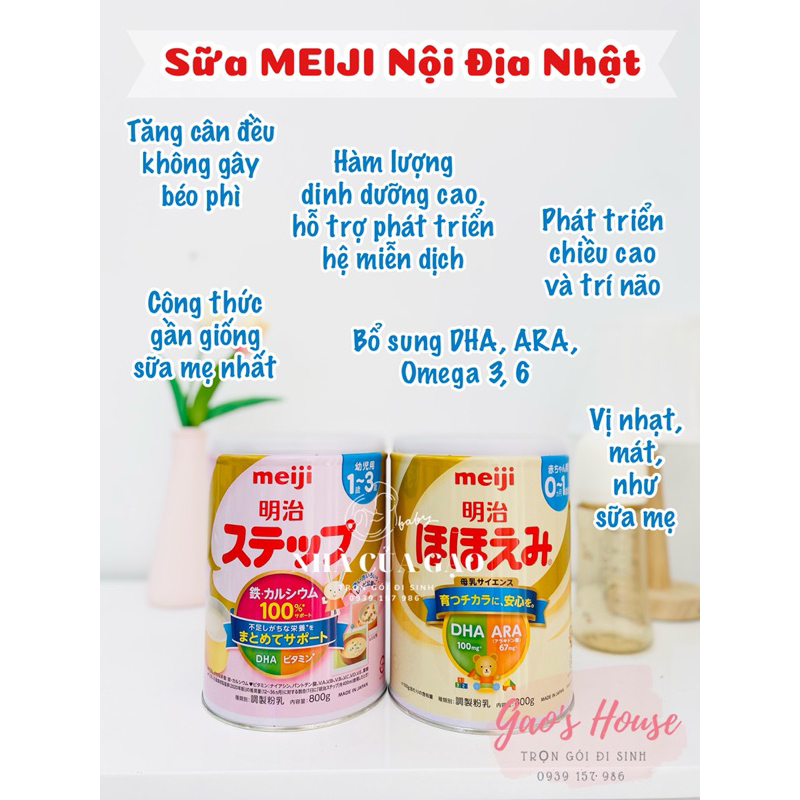 Sữa bột meiji lon số 0 và số 9  nội địa Nhật date mới nhất
