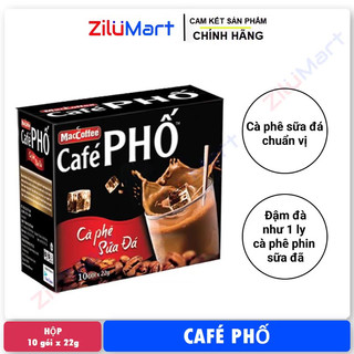 Cà phê Phố sữa đá MacCoffee (hộp 10 gói) loại 240g