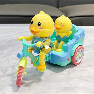 Đồ chơi vịt đạp xe có nhạc bánh xe phát sáng vui nhộn cho bé