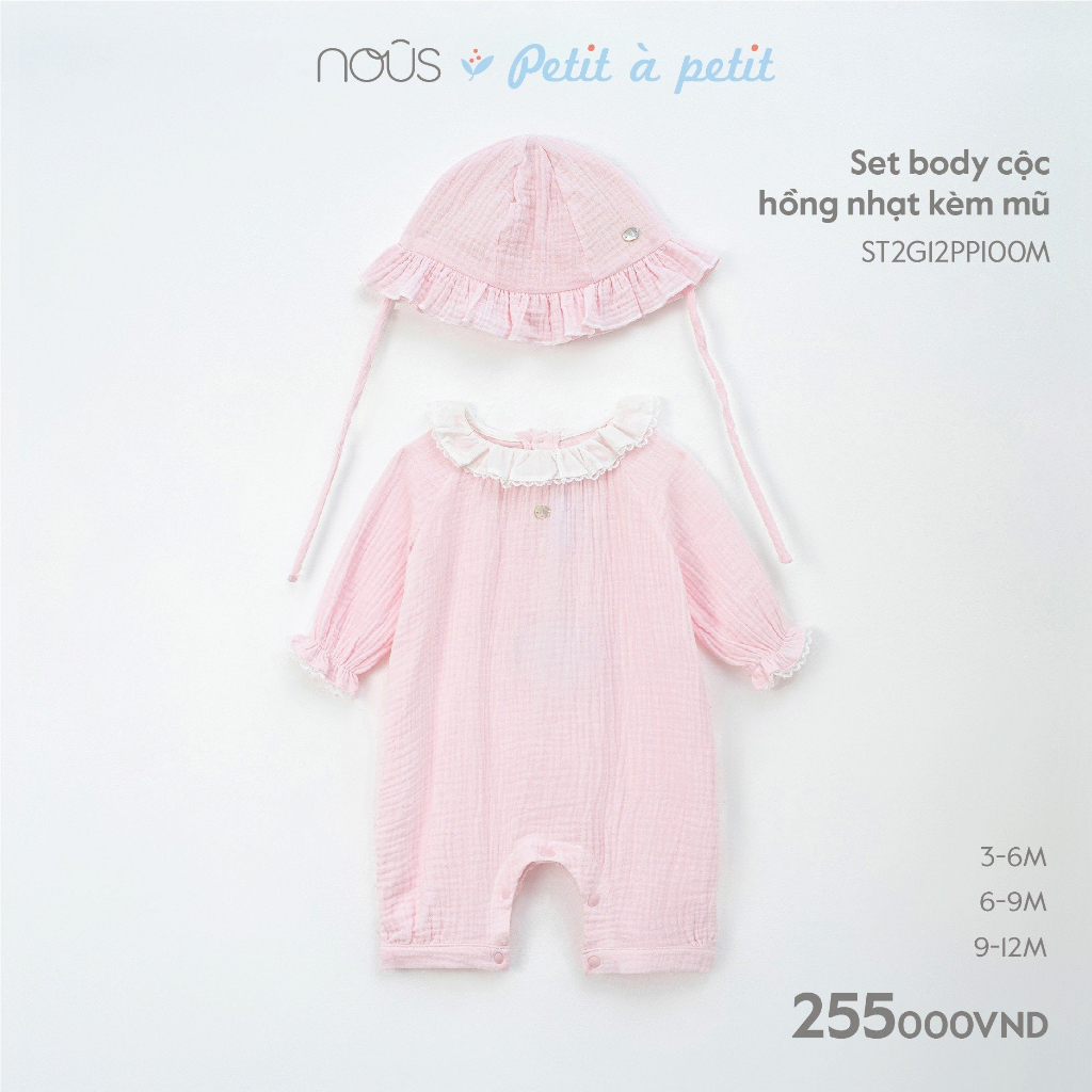 Bộ body cộc Nous petit à petit / Premium ( 0-18 tháng )