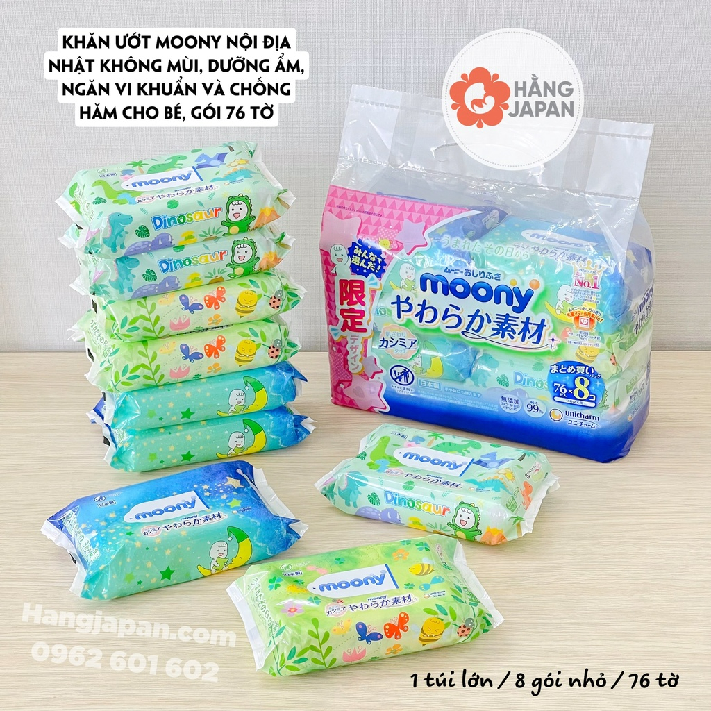 Khăn ướt MOONY Nhật Bản mẫu mới chính hãng